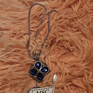 Elegant Blue Silver Necklace